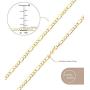 Jewelry Atelier Gold Chain Necklace Collection - 14K Solid Yellow Gold Filled Figaro Chain Necklaces for Women and Men with Different Sizes (2.8mm, 3.7mm, 4.7mm, 5.6mm)