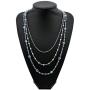 Firstmeet Long Chain Multi Layer Fashion Glass Beads Handmade Necklace