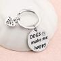 Dog Lover Keychain Gifts Pets Owner Gifts Best Friend Dog Gifts Paw Print Jewelry Puppy Doggie Animal Lover Gifts Dogs Make Me Happy