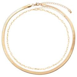 Gold Choker Necklace for Women Paperclip Chain Necklace Gold Beaded Necklace Set for Unisex