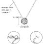 EVER FAITH Valentines Day Jewelry for Woman Sterling Silver Clear Cubic Zirconia Bezel Setting Daily Pendant Choker Necklace