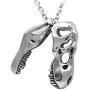 Controse Dinosaur Necklace Mini T-Rex Skull Pendant 316L Stainless Steel
