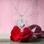 ESSIE ODILA Heart Necklaces for Women Sterling Silver Birthstone Pendant 5A Heart-Shape Cubic Zirconia Birthday Gift for Women Mom Girls