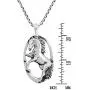 Powerful Oval-Shaped Stallion .925 Sterling Silver Horse Pendant Necklace