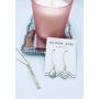 Allison Rose Atelier Marble and 18ct Gold Plated Dangle-Drop Fashion Earrings with Steel Posts – Fish Hook Closure