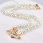 EFDF Vivienne Westwood Gold Saturn Pearl Necklace Rhinestone Imitation Necklace with Special Box for Women and Girls