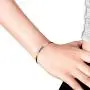 AeraVida Layer Me Rainbow Genuine Stones Sterling Silver on Adjustable Black Bracelet