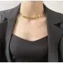 Gold Figaro Chain Choker Necklace Short for Women 16'' 18K Gold Plated Punk Gothic Hip Hop Thick Cuban Link Chunky Necklace for Womens Girls