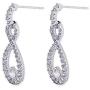 Wedding Earrings for Bridesmaids Gift - Elegant Sterling Silver Sparkly Teardrop CZ Cubic Zirconia Crystal Rhinestone Drop Earrings Bridal Accesories Jewelry for Women Girls Hypoallergenic