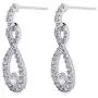 Wedding Earrings for Bridesmaids Gift - Elegant Sterling Silver Sparkly Teardrop CZ Cubic Zirconia Crystal Rhinestone Drop Earrings Bridal Accesories Jewelry for Women Girls Hypoallergenic