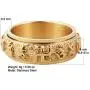 HZMAN Mens Womens Tibetan Buddhist Mantra Om Mani Padme Hum 8MM Stainless Steel Spinner Ring Wedding Band