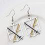 KANGSHUN Anime Cartoon Cosplay Jewelry Metal Attck Titan Earrings Gifts for woman girl