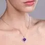 Gem Stone King Purple Amethyst and White Diamond 925 Sterling Silver Pendant Necklace 1.42 Ct Heart Shape with 18 Inch Silver Chain Gem Stone King Purple Amethyst and White Diamond 925 Sterling Silver Pendant Necklace 1.42 Ct Heart Shape with 18 Inch Silver Chain
