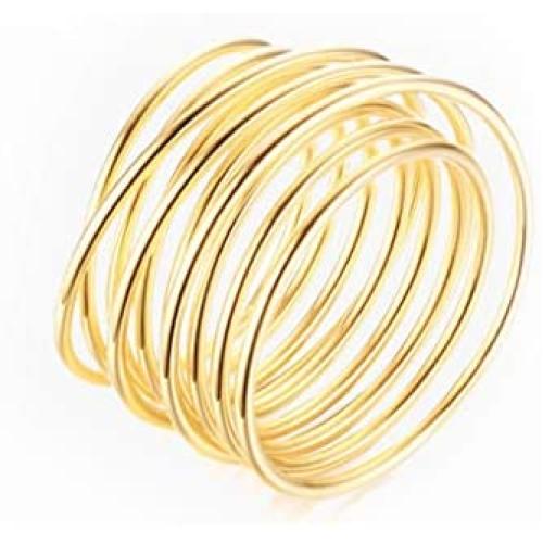 Gold Plated Statement Ring Handmade 14K Gold Filled Wrapped up Ring Overlapping Intertwined Entwined Crisscross Crossover Knotted Statement Wire Wrap Band
