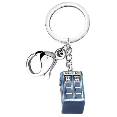 AKTAP Movie TV Series Keychain Police Box Charm Jewelry Tardis Gift Inspired Keychain Gifts for Movie Fans AKTAP Movie TV Series Keychain Police Box Charm Jewelry Tardis Gift Inspired Keychain Gifts for Movie Fans