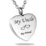 HooAMI Cremation Jewelry for Ashes Heart Urn Necklace Memorial Pendant for Family