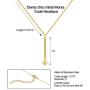 Ldurian Morse Code Initial Necklace for Women,Tiny Gold Choker Necklace for Girl, 14k Gold Plated Dainty Personalized bar Letter Pendant Necklace Jewelry Valentines Gifts for her(BFF & Love U)