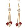 Efulgenz Muti Layered Indian Bollywood Kundan Red Faux Ruby Pearl Beaded Bridal Necklace Earrings Wedding Jewelry Set