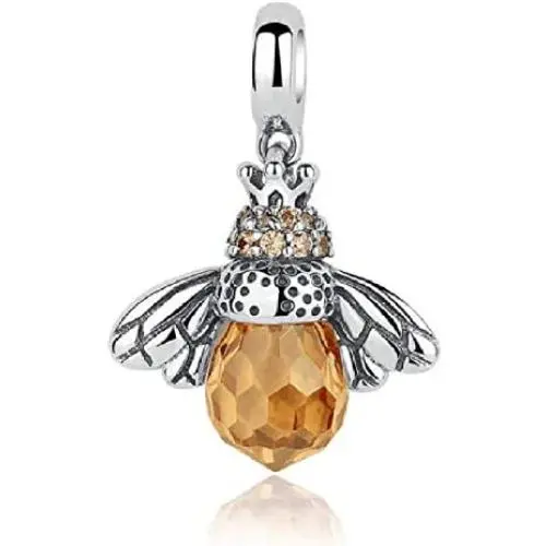 Eternalll Jewellery Love Animal Charm Authentic 925 Sterling Silver Lucky Charm Pet Dangle Pendant Charm Crystal Birthstone Christmas Beads for Charm Bracelet (Honeybee Charm) Eternalll Jewellery Love Animal Charm Authentic 925 Sterling Silver Lucky Charm Pet Dangle Pendant Charm Crystal Birthstone Christmas Beads for Charm Bracelet (Honeybee Charm)
