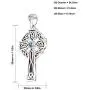 US Jewels Mens 925 Sterling Silver Genuine Aquamarine March Birthstone 1.5in Irish Celtic Knot Cross Pendant