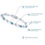 Gem Stone King 925 Sterling Silver Swiss Blue Topaz and Diamond Greek Vine Tennis Bracelet, 4.63 Cttw, 7 Inch