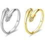 ZMBKHYBG 2 Pcs Hugging Hands Rings Silver Embrace Open Rings Adjustable Couple Hug Rings Romantic Lover Statement Wedding Ring Jewelry