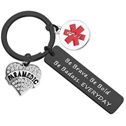 SEIRAA EMT Keychain Medical Technician Jewelry EMT Graduation Gift Paramedic Wife Keychain Inspirational Gift For Nurse Medical students