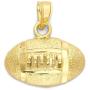 10k Real Solid Gold Football Pendant for Necklace Sports Jewelry Gifts for Him