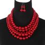 HaHaGirl Faux PearlStrands Jewelry Sets for Women Include Necklace Bracelet and Earrings Set