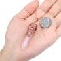 Top Plaza Flower Wrapped Necklace Natural Healing Crystal Stone Point Pendant Necklaces