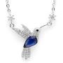 Ginger Lyne Collection Hummingbird Sterling Silver Blue CZ Adjustable Chain Bracelet