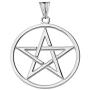 Elegant Sterling Silver Pentagram Charm Pendant Necklace