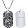 U7 Unique Fingerprint Pattern Dog Tags Necklace Men Vintage Enamel Finger Mark Charm Pendant, Customizable