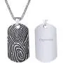 U7 Unique Fingerprint Pattern Dog Tags Necklace Men Vintage Enamel Finger Mark Charm Pendant, Customizable