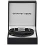 Geoffrey Beene Mens Multi-Strand Braided Genuine Leather Bracelet with Stainless Steel Magnetic Closure