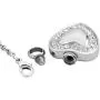 Sug Jasmin Urn Necklace Clear White Rhinestone Heart Cremation for Ahses Holder Pendant Memorial Jewelry with Fill Kit Sug Jasmin Urn Necklace Clear White Rhinestone Heart Cremation for Ahses Holder Pendant Memorial Jewelry with Fill Kit