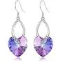 KesaPlan Purple Blue Heart Dangle Earrings for Women Made with Swarovski Crystals Drop Earrings Hypoallergenic Hooks Love Jewelry Gift KesaPlan Purple Blue Heart Dangle Earrings for Women Made with Swarovski Crystals Drop Earrings Hypoallergenic Hooks Love Jewelry Gift
