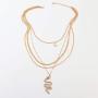 Chargances Snake Pendant Necklace for Women Multi Layer Collar Chain Choker Snake Bone Chain Gold Necklace Nightclub Party Sexy Jewelry