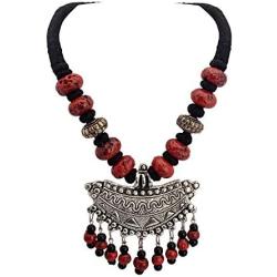 Zephyrr Long Tribal Pendant Tassels Necklace Casual Daily Wear Boho Jewelry for Women & Girls