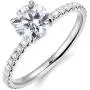 HAFEEZ CENTER 14K Solid Gold Demi Comfort Fit 1ct D-E Color Round Brilliant Cut Moissanite Engagement Ring