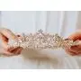 SWEETV Rose Gold Wedding Tiara Earrings Jewelry Set for Women - Bridal Tiara & Dangle Earrings with Rhinestones SWEETV Rose Gold Wedding Tiara Earrings Jewelry Set for Women - Bridal Tiara & Dangle Earrings with Rhinestones