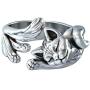 kimairy Cat Rings, Flash Mens Cat Ring Gifts for women Girls Adjustable Paws Finger Silver Cute Rings Cat Lovers Animal Ring For Men