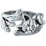 kimairy Cat Rings, Flash Mens Cat Ring Gifts for women Girls Adjustable Paws Finger Silver Cute Rings Cat Lovers Animal Ring For Men