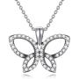 VENACOLY Butterfly Gifts Sterling Silver Opal/Celtic Knot/Flower/Heart Butterfly Necklace Jewelry Gift for Women