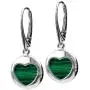 Amber by Graciana Sterling Silver Imitation Malachite Heart Round Earrings Pendant Set Rolo Chain 18 Inches Amber by Graciana Sterling Silver Imitation Malachite Heart Round Earrings Pendant Set Rolo Chain 18 Inches