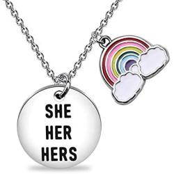 CYTING She Her Hers Pronoun Gender Identity Transgender Necklace LGBTQ LGBT Jewelry Gay Lesbian Gift for Transitioning Friends