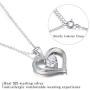 ✦Gifts for Mothers Day✦ Forever Love Heart Necklace Jewelry 18K White Gold/ Rose Gold Plated 925 Sterling Silver Birthstone Pendant Necklace with 5A Cubic Zirconia Birthday Gifts for Women and Girls
