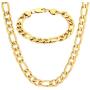 Tuccpai 316L Stainless Steel Mens and Womens Necklace Bracelet Jewelry Set Miami Cuban Necklace