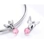 BAMOER 925 Sterling Silver Girl and Boy Bead Charms, Good Luck Charms Women Girls Bead Fit Bracelet Necklace Gift (Flower Fairy)