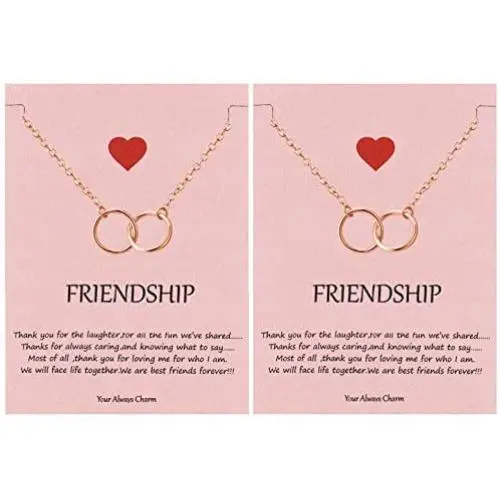 Your Always Charm Best Friend Necklace,Friendship Necklace for 2,Best Friend Jewelry Gifts
